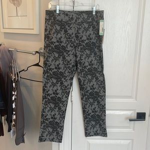 NWT black trouser with lace look pattern